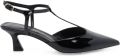 Stuart Weitzman Vinnie pumps met T-bandje Zwart - Zwart