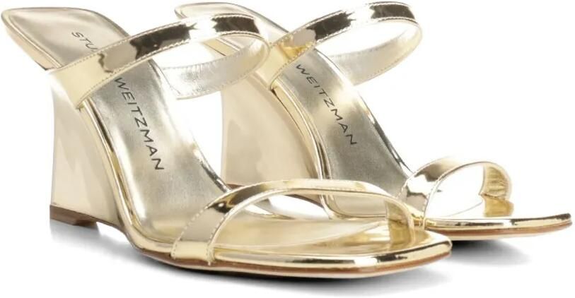 Stuart Weitzman Vinnie sandalen met sleehak Goud - Foto 5