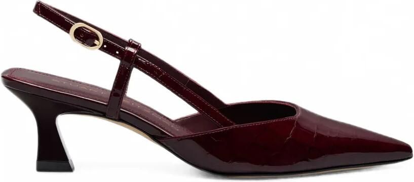 Stuart Weitzman Vinnie slingback pumps met reptieleffect Rood