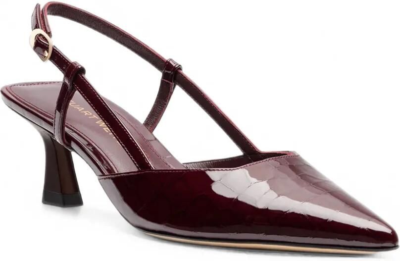 Stuart Weitzman Vinnie slingback pumps met reptieleffect Rood - Foto 3