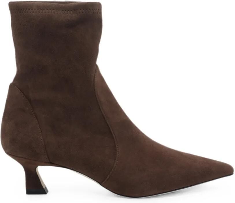 Stuart Weitzman Vinnie suède enkellaarzen Bruin