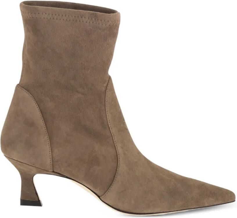 Stuart Weitzman Vinnie suède enkellaarzen Bruin