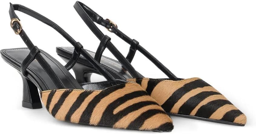 Stuart Weitzman Vinnie slingback pumps met zebraprint Bruin - Foto 3