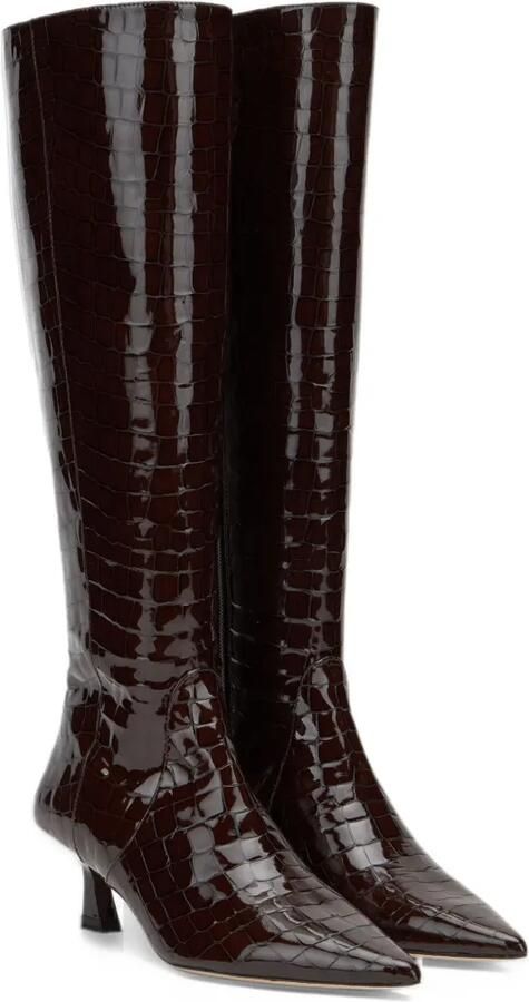 Stuart Weitzman Vinnie zip croc-effect leather boots Bruin - Foto 4
