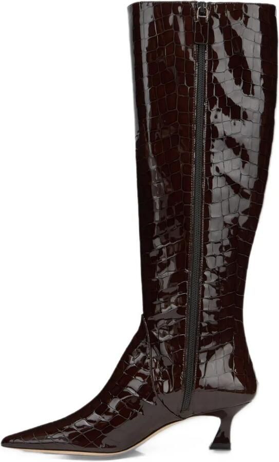 Stuart Weitzman Vinnie zip croc-effect leather boots Bruin - Foto 2