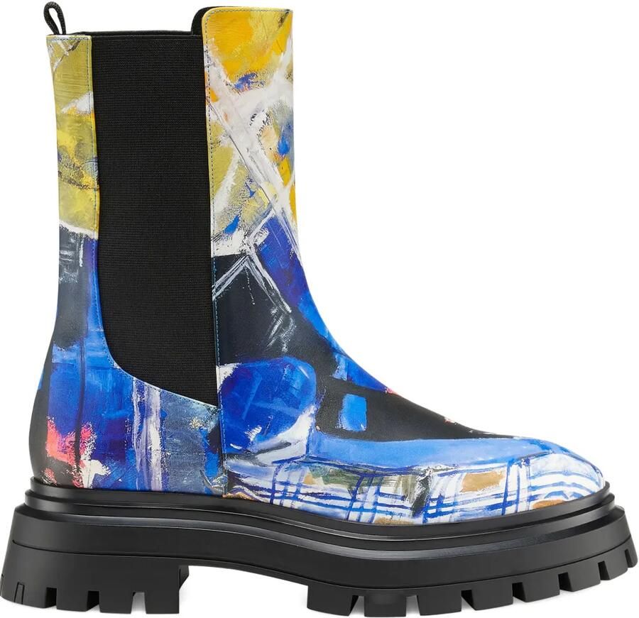 Stuart Weitzman x KidSuper 50 mm Bedford Chelsea laarzen met chunky zool Blauw