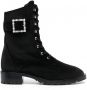 Stuart Weitzman Veterlaarzen met gesp Zwart - Thumbnail 1