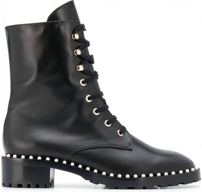 Stuart Weitzman Veterlaarzen met studs Zwart