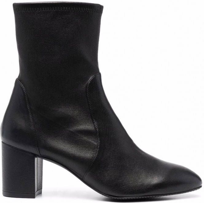 Stuart Weitzman Yuliana leren enkellaarzen Zwart