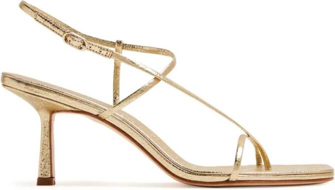 Studio Amelia Cross Front 70 mm leren sandalen Goud