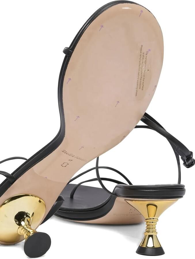 Studio Amelia 50 mm sandalen met spiraalvormige hak Zwart - Foto 2