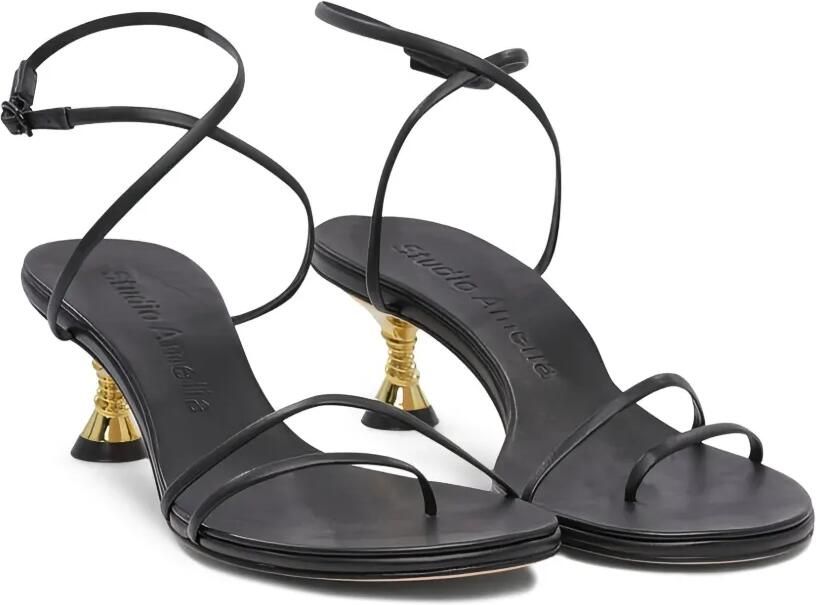 Studio Amelia 50 mm sandalen met spiraalvormige hak Zwart - Foto 3