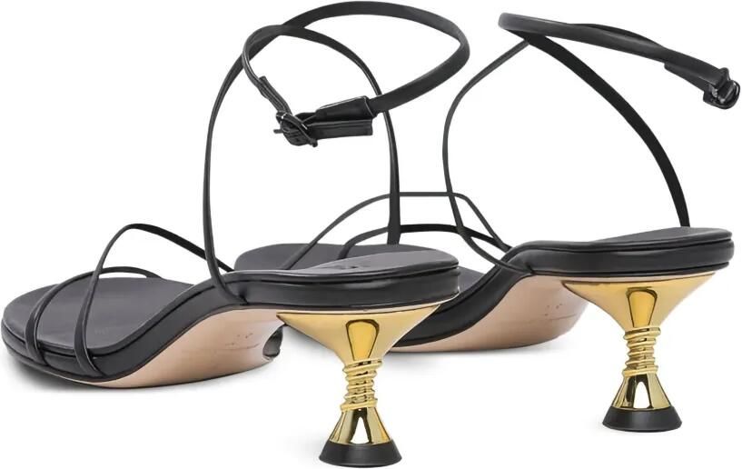 Studio Amelia 50 mm sandalen met spiraalvormige hak Zwart - Foto 4