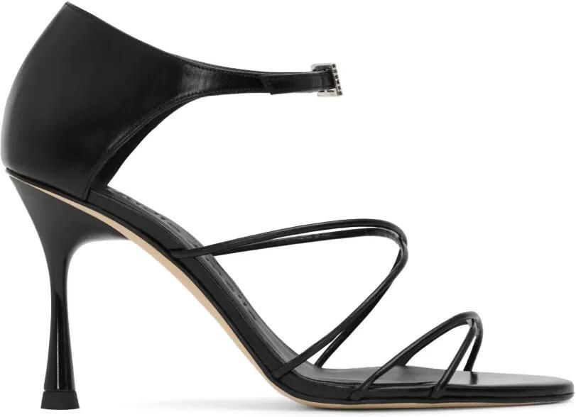 Studio Amelia 90 mm Greta 90 sandalen met diamantvormige gesp Zwart