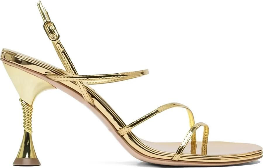 Studio Amelia 90 mm Helix sandalen met metallic-effect Goud