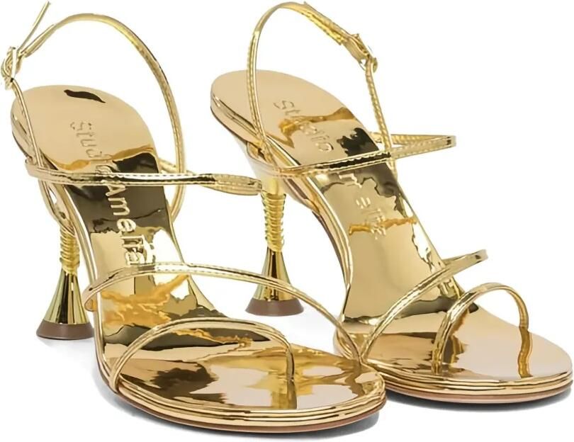Studio Amelia 90 mm Helix sandalen met metallic-effect Goud - Foto 2