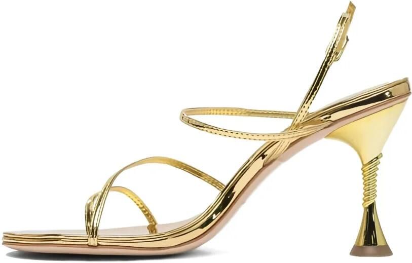 Studio Amelia 90 mm Helix sandalen met metallic-effect Goud - Foto 4