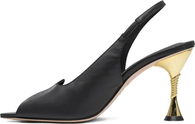 Studio Amelia 90 mm Helix slingback pumps Zwart - Foto 3