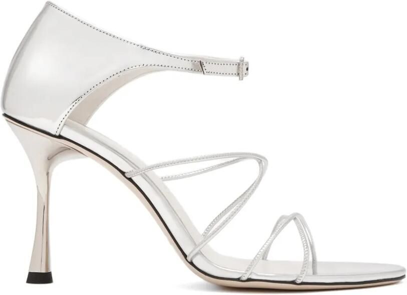 Studio Amelia Greta sandalen met bandjes en hak Zilver