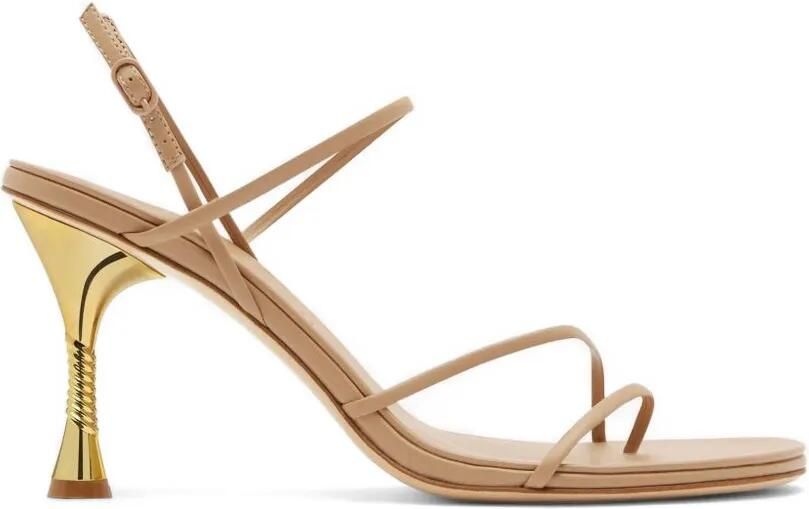 Studio Amelia Helix sandalen met spiraalhak Beige