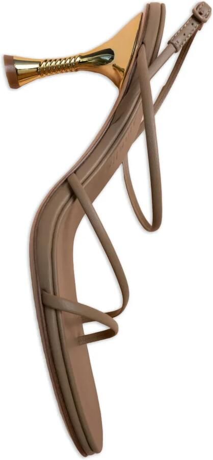 Studio Amelia Helix sandalen met spiraalhak Beige - Foto 3