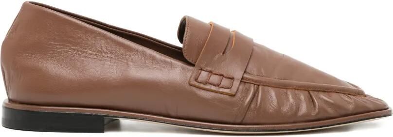 Studio Amelia Leren loafers Bruin