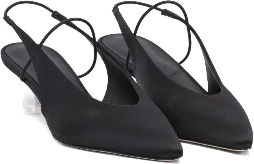 Studio Amelia Mignon zijde-satijnen pumps Zwart - Foto 2