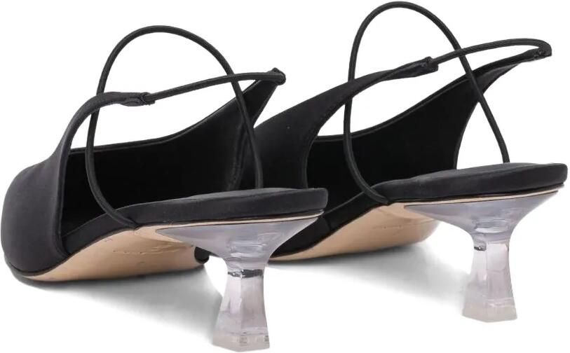 Studio Amelia Mignon zijde-satijnen pumps Zwart - Foto 3