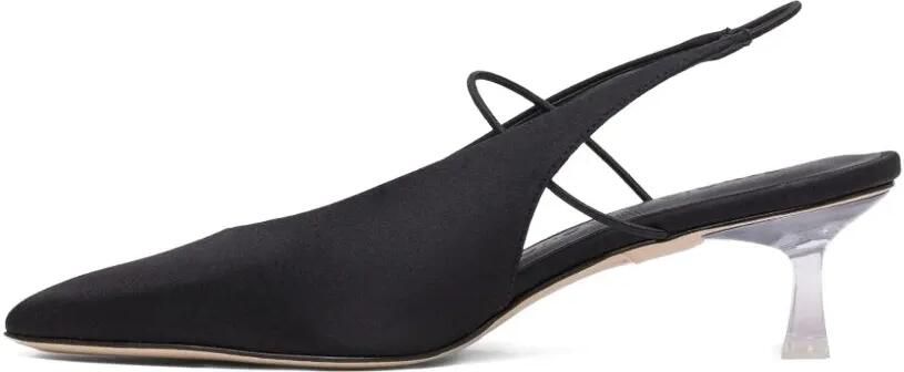 Studio Amelia Mignon zijde-satijnen pumps Zwart - Foto 4