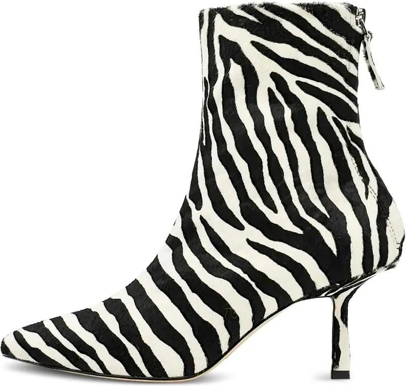 Studio Amelia Petra enkellaarzen met zebraprint Wit