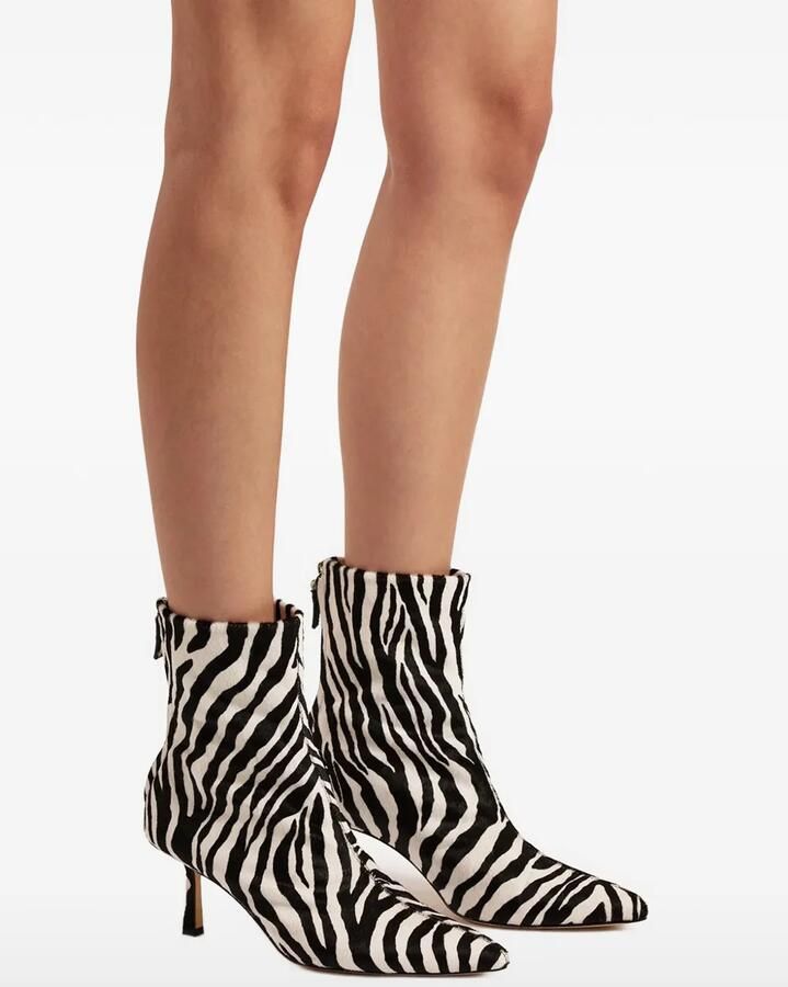 Studio Amelia Petra enkellaarzen met zebraprint Wit - Foto 3