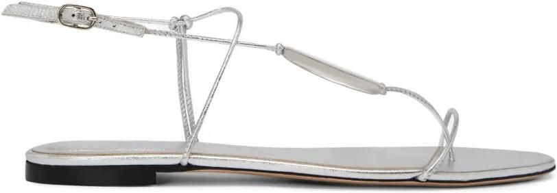 Studio Amelia Pierre sandalen met sculpturaal kiezeleffect Zilver