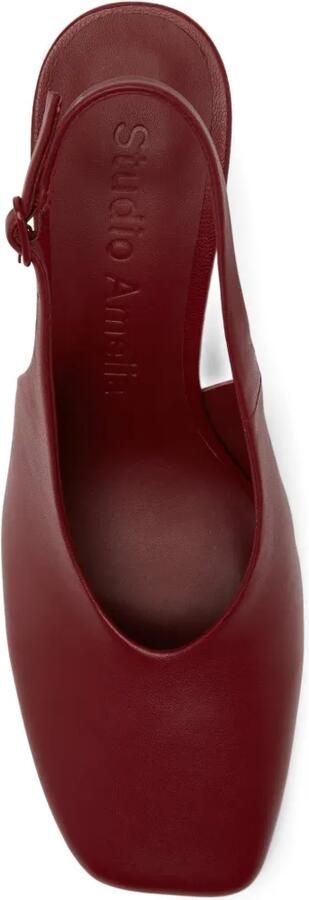 Studio Amelia Sierra slingback pumps met vierkante neus Rood - Foto 3