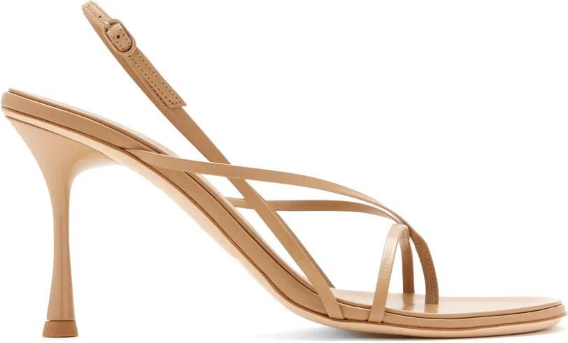 Studio Amelia Wishbone 90 sandalen met bandjes en hak Beige