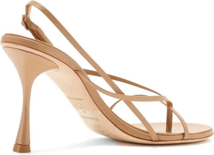 Studio Amelia Wishbone 90 sandalen met bandjes en hak Beige - Foto 4