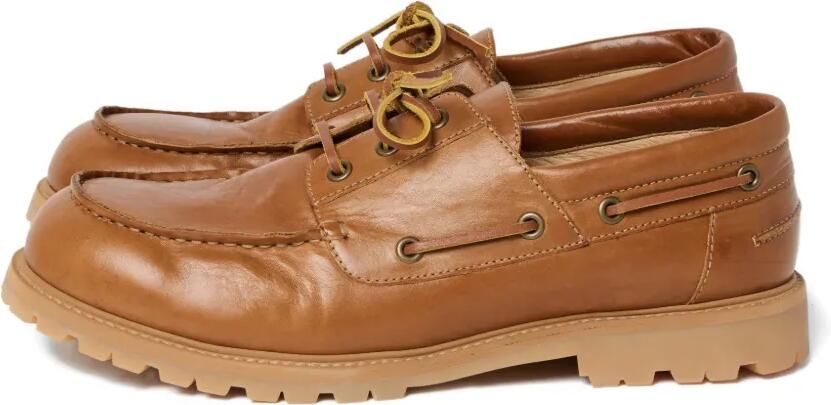 Studio Nicholson Guston gerafelde leren bootschoenen Bruin