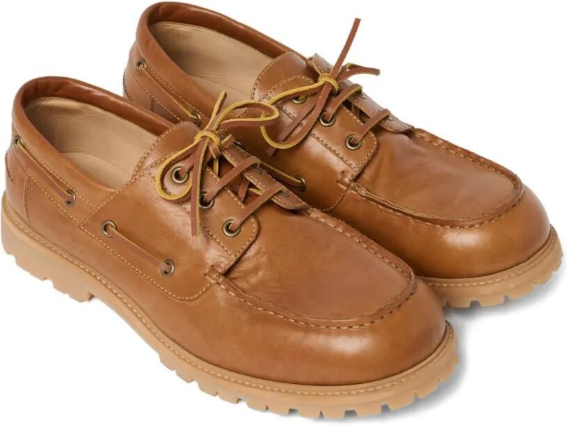 Studio Nicholson Guston gerafelde leren bootschoenen Bruin - Foto 3