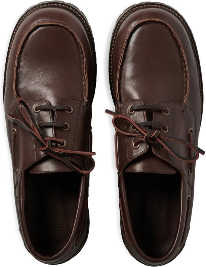 Studio Nicholson Guston gerafelde leren bootschoenen Bruin - Foto 2