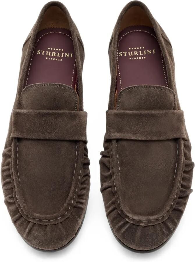 Sturlini firenze New Brenta suède loafers met ruches Bruin - Foto 3