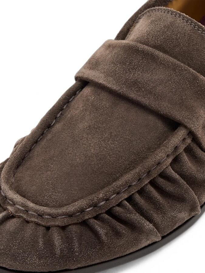 Sturlini firenze New Brenta suède loafers met ruches Bruin - Foto 2