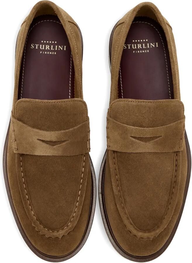Sturlini firenze Penny loafers met stiksels Bruin - Foto 3