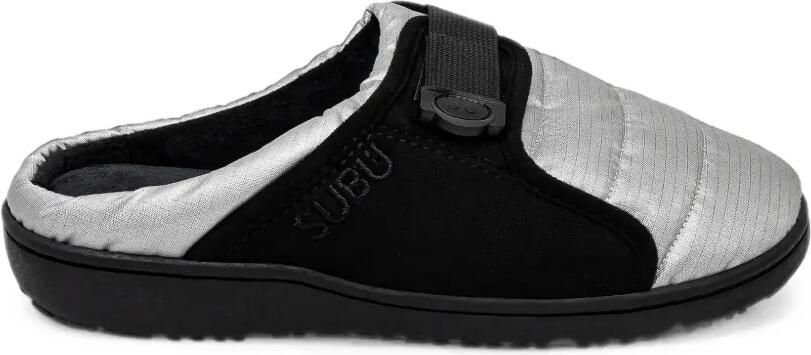SUBU Gewatteerde slippers met klittenband Zilver
