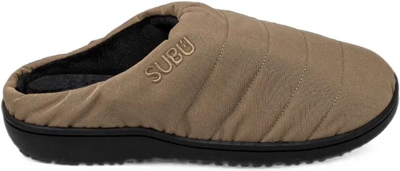 SUBU Nannen F-Line gewatteerde slippers met geborduurd logo Bruin