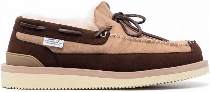 Suicoke Loafers met vlakken Bruin