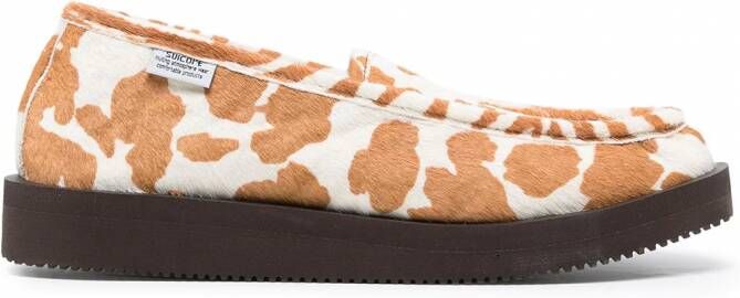 Suicoke Loafers met dierenprint Bruin