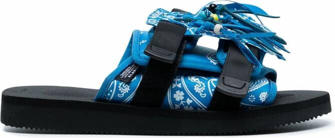 Suicoke MOTO-Cab sandalen met franje Blauw