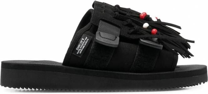 Suicoke MOTO-Cab sandalen met franje Zwart