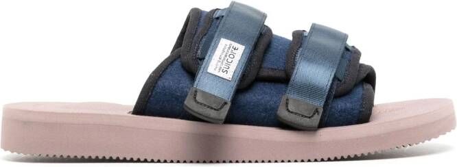 Suicoke Moto slippers met klittenband Blauw