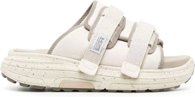 Suicoke Moto slippers met logopatch Beige