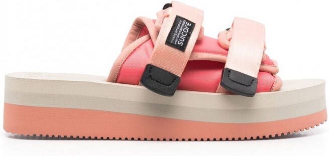 Suicoke Moto VPO slippers met plateauzool Roze
